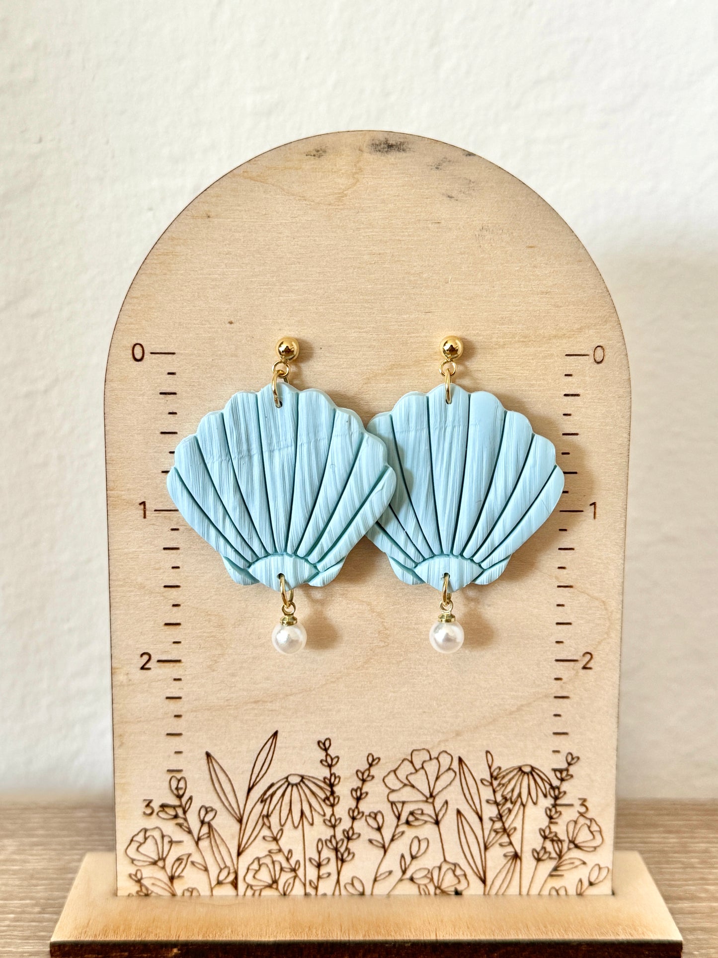 Baby Blue Seashell Dangles