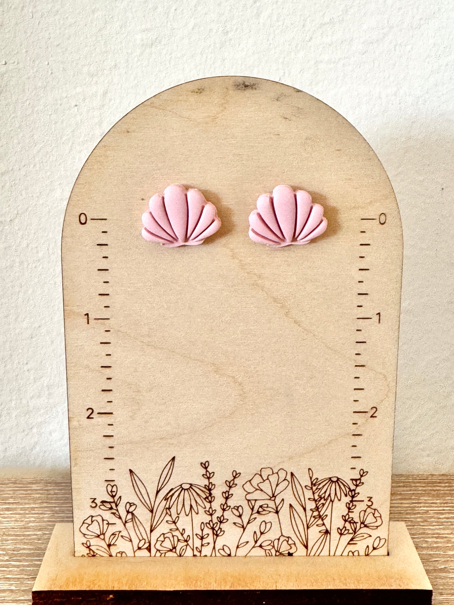 Pastel Pink Seashell Studs