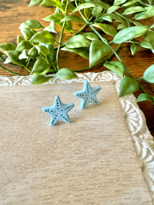 Baby Blue Starfish Studs